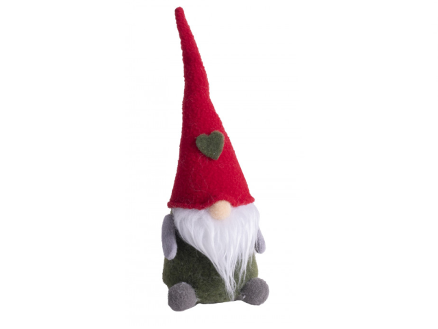 Filcový vianočný škriatok Gnóm 20cm - zelené telo