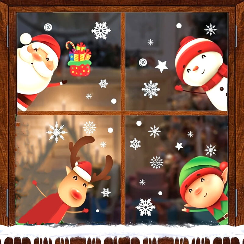 Vianočné nálepky na okná – Jolly Christmas, 46 ks