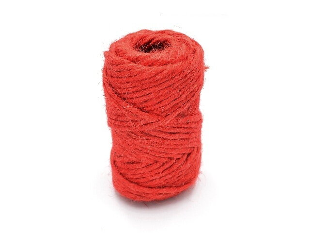Jutový špagát, motúz 200g - červený