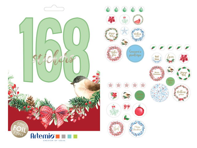 Kniha nálepiek ARTEMIO 168ks - Christmas Berries