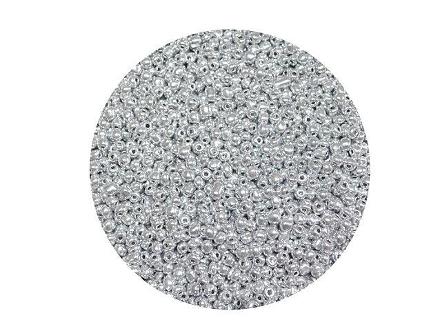 Korálky Rokajl 2mm 20g - metalické strieborné
