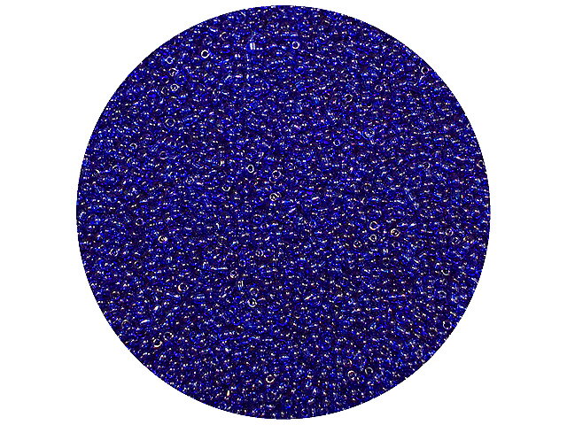 Korálky Rokajl 2mm 20g - priehľadné - tmavé modré