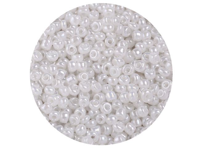 Korálky Rokajl 3mm 20g - perleťové biele
