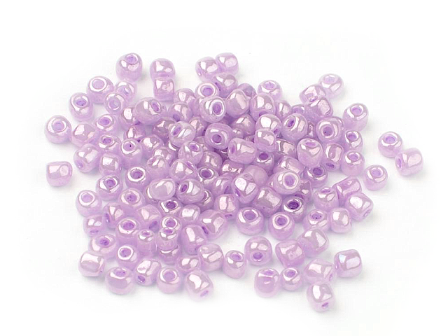 Korálky Rokajl 3mm 20g - perleťové fialové