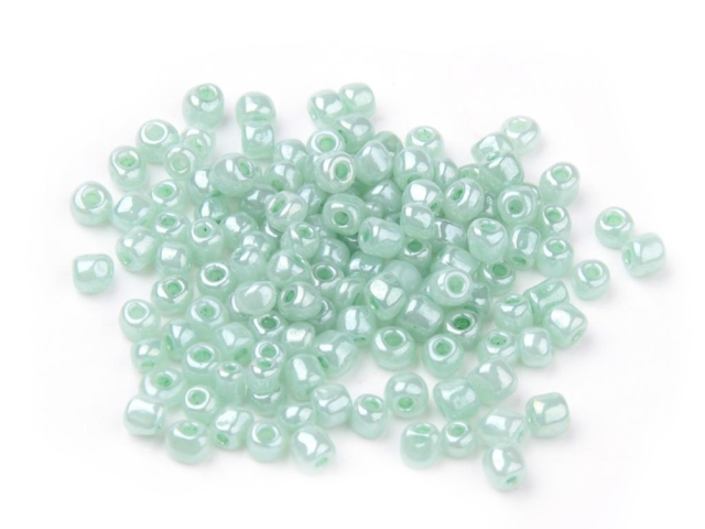 Korálky Rokajl 3mm 20g - perleťové mätové