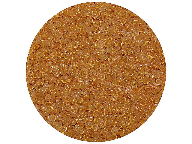 Korálky Rokajl 3mm 20g - priehľadné - karamelové