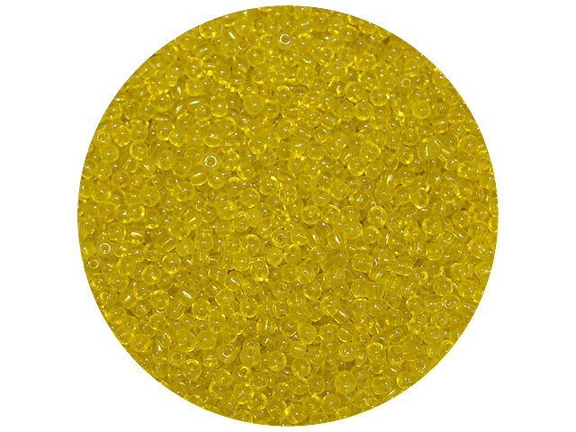 Korálky Rokajl 4mm 20g - priehľadné - citrónové