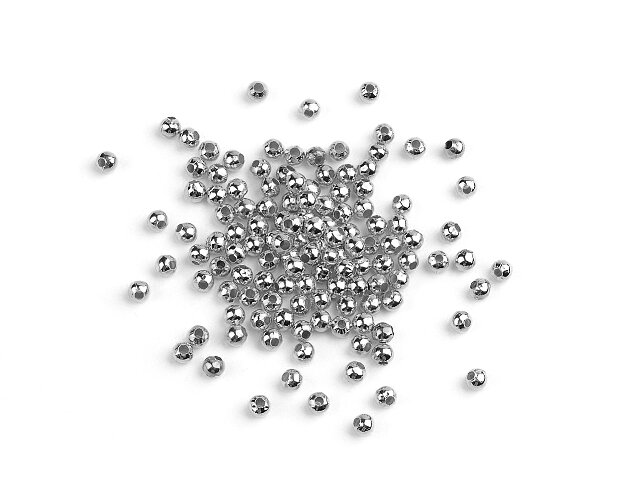 Kovové korálky medzikusy 2,5mm platinovo strieborné 10g