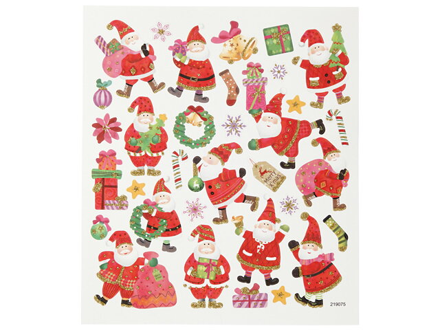 Kreatívne nálepky - Santa Claus - trblietavé zlaté