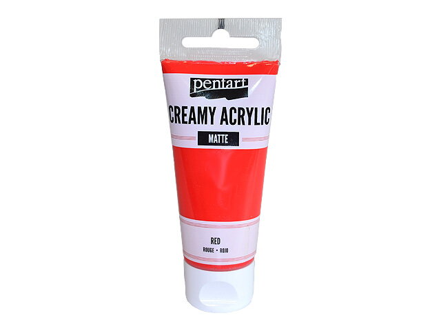Krémová akrylová farba 60ml matná - červená
