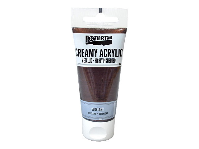 Krémová akrylová farba 60ml metalická - baklažánová