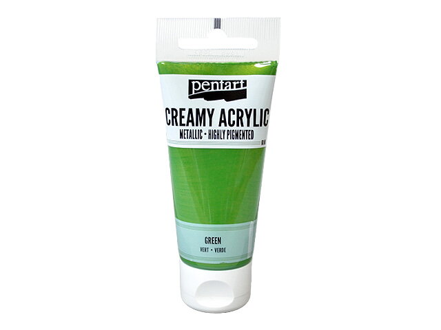 Krémová akrylová farba 60ml metalická - zelená