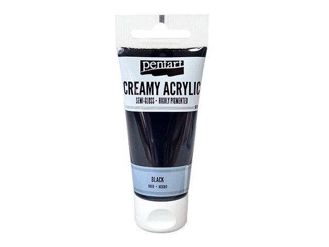 Krémová akrylová farba 60ml pololesklá - čierna