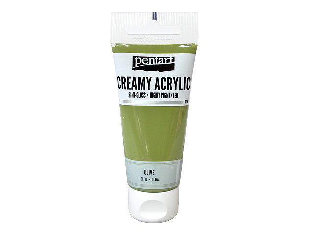 Krémová akrylová farba 60ml pololesklá - oliva