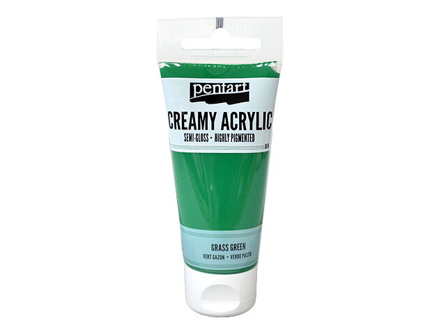 Krémová akrylová farba 60ml pololesklá - trávová zelená