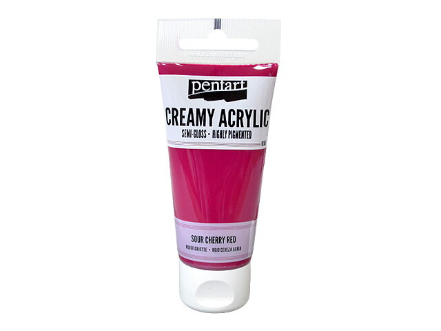 Krémová akrylová farba 60ml pololesklá - višňová červená