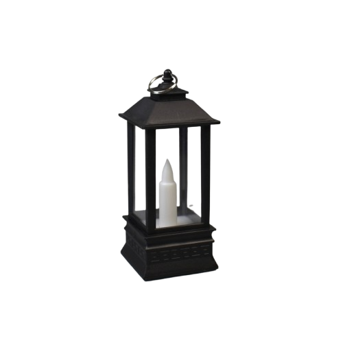 Dekoratívny LED lampáš 13cm - čierny