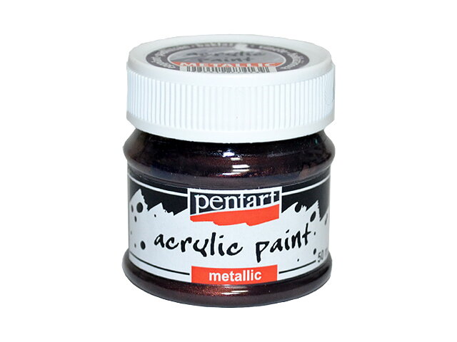 Metalická akrylová farba PENTART 50ml - baklažánová