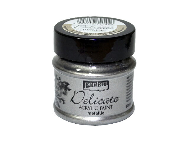 Metalická akrylová farba PENTART DELICATE 50ml - antická strieborná