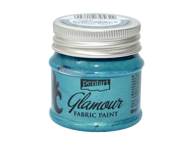 Metalická farba na textil GLAMOUR 50ml - tyrkysovostrieborná