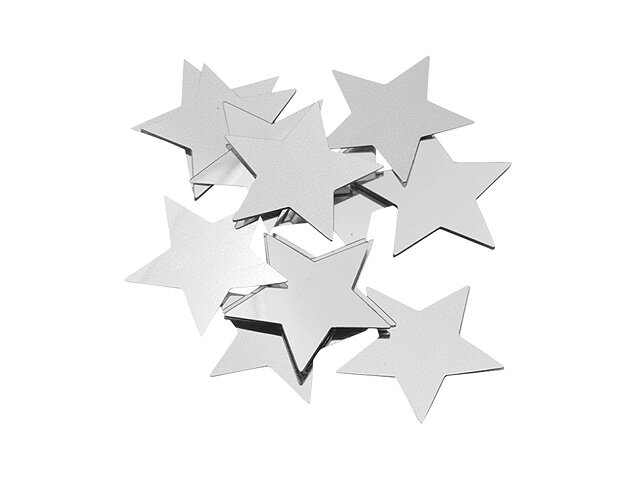 Plastové flitre hviezdy 30mm - strieborné