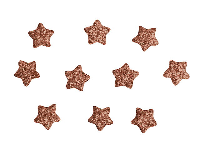 Plastové hviezdičky 1cm 160ks s dierkou - medené