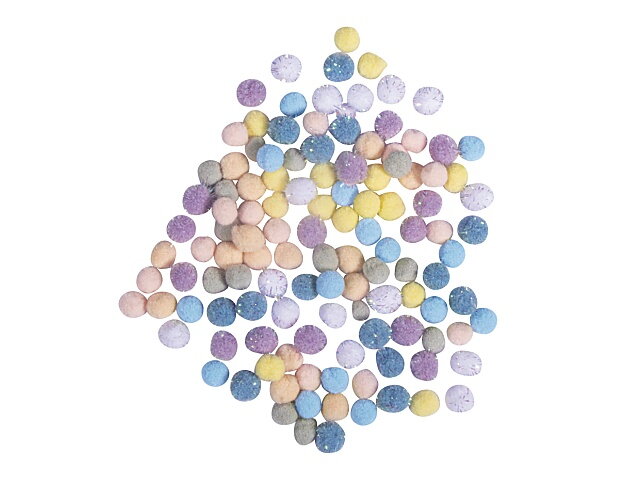 Plyšové POM POM guličky 7mm 120ks - pastelový mix