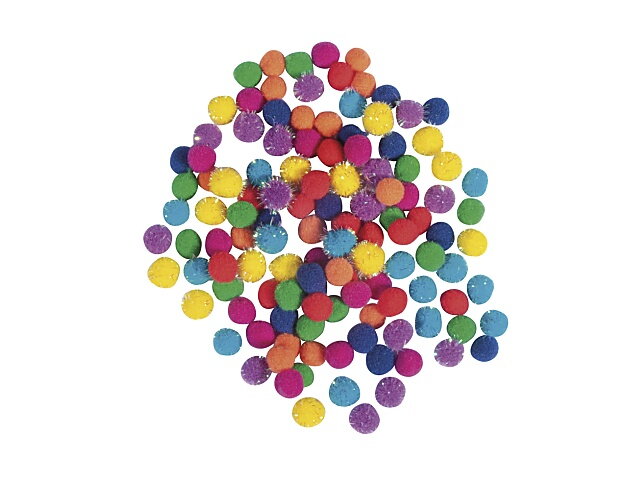 Plyšové POM POM guličky 7mm 120ks - pestrý mix