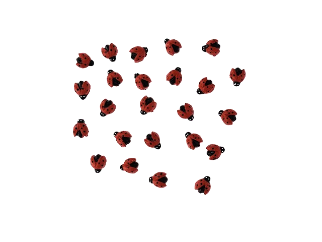 Polymérové nalepovacie ozdoby 24ks 1,2cm - lienky