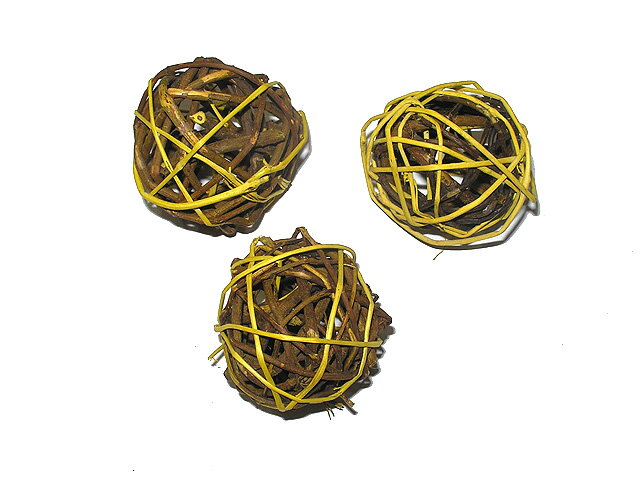 Ratanová gulička 4,5cm - dvojfarebná - žltá