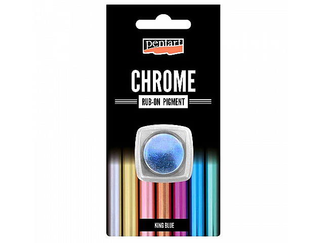 Rub-on pigmentový prášok Pentart - CHROME - kráľovská modrá