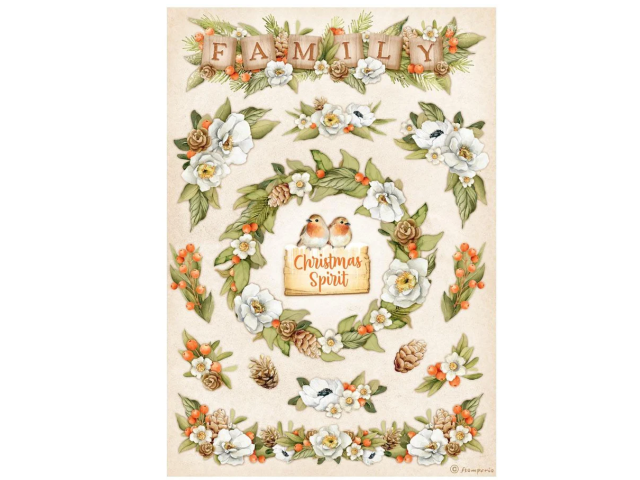 Ryžový papier A4 - FAMILY Christmas Spirit girlandy
