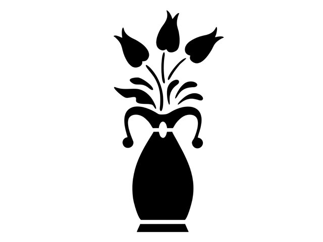 Šablóna A5 - Folk tulipány vo váze