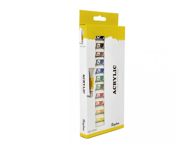 Sada akrylových farieb v tube RAYHER - 12x12ml