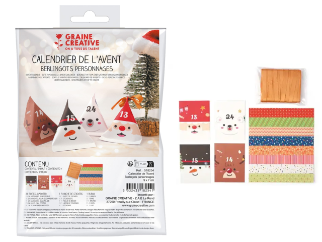 Sada na výrobu adventného kalendára - kartónové figúrky