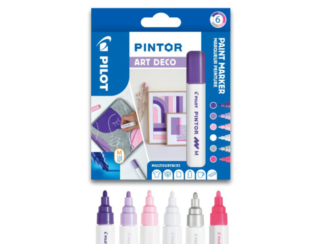 Sada popisovačov PILOT Pintor 6ks M - ART DECO