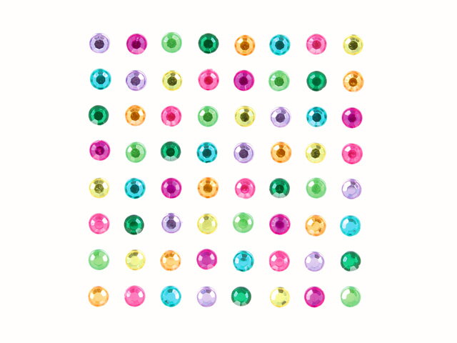 Samolepiace štrasy 6mm 64ks - Flower Power