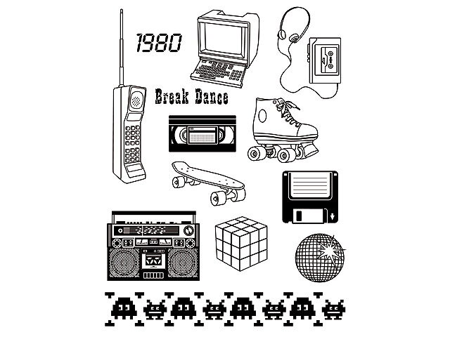 Silikónové pečiatky A5 - 80s
