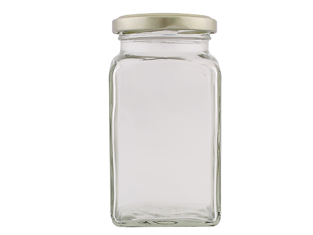 Sklenená uzatváracia fľaštička KVADRO 312ml
