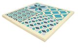 Nálepky na obklad mozaikové 8cm - 9ks - modré geometrické