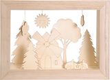 Drevený rám - stojan na drevené výrezy - vitrína ARTEMIO 29x39cm
