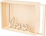 Drevený 3D rámček s plexisklom a nápisom Love