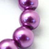Sklenené korálky perleťové 6mm cca 70ks - levanduľové
