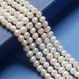 Sklenené korálky perleťové 6mm cca 70ks - krémové
