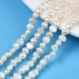 Korálky prírodné sladkovodné perly - nugetky 4-6mm 15ks - biele