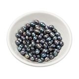 Korálky prírodné sladkovodné perly - oválne nugetky 7-10mm 10ks - čierne