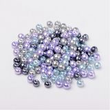 Sklenené korálky perleťové 6mm cca 200ks - fialový mix