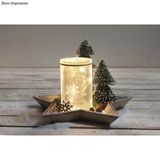 Dekoračný zasnežený vianočný stromček zlatý 16cm