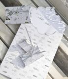 Kreatívny papier biely A4 s potlačou - metalické rybičky - sivé
