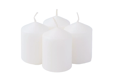 Adventné sviečky 4ks 5,5x4cm - biele